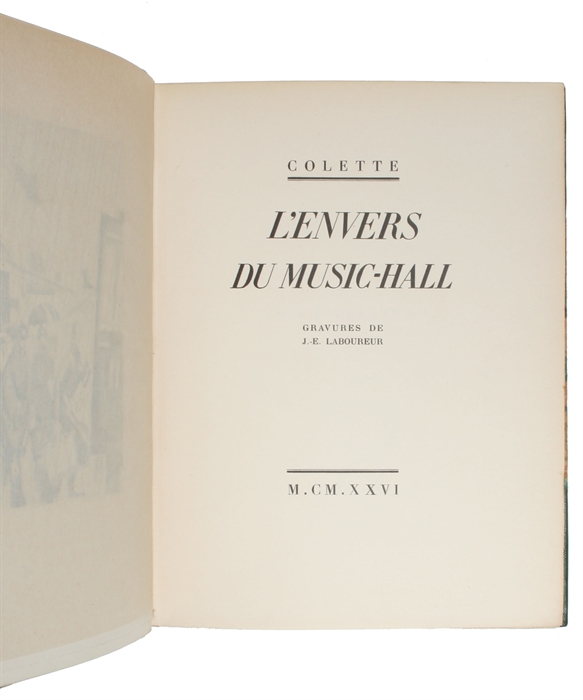 L'Envers du Music-Hall. Gravures de J.-E. Laboureur. (Paris, 1926).