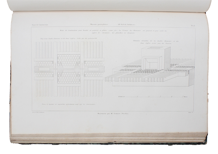 Application Générale du Fer, de la Fonte, de la Tôle et des Poteries dans les Constructions Civiles, Industrielles et Militaires, dans celles des Ponts Fixes ou Suspendus, des Chemin de Fer, des Ecluses et Digues a la Mer, etc. etc. 2 vols. (Vol. 1...