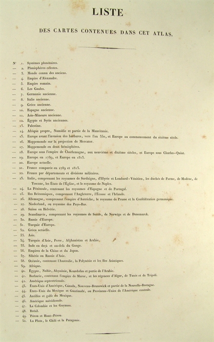 Atlas Universel de Géographie ancienne et moderne, précédé d'une Abrégé de Geographie physique et historique. Dédié au Roi...