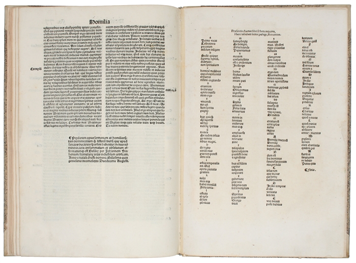 Homilie doctorum omniu De sanctis (presumably second (and final) part of Homilie hoc est Conciones populares sanctissimorum ecclesie doctorum Hieronymi, Ambrusij, Augustini, Gregorij, Origenis, Ioannis Chrysostomi, Bede presbyteri, Maximi episcopi, et...