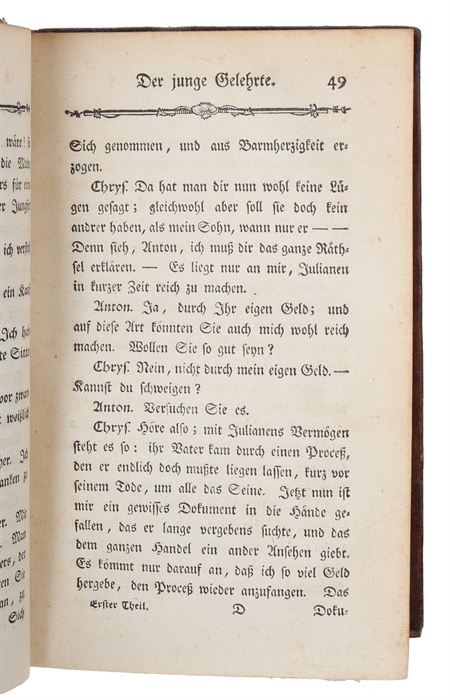 Lustspiele. 2 Theile. Der junge Gelehrte. Die Juden. Der Misogyn. Der Freygeist. Der Schatz. Minna von Barnhelm, oder das Soldatenglück.