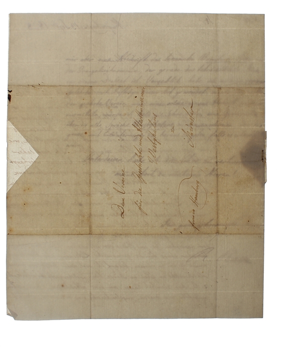 Original handwritten and signed letter for "Hochzuverehrende Herren!" (= Verein für Geschichte und Alterthumskunde Westphalens).