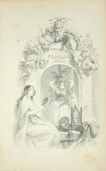 Fables. Illustrées par J.-J. Grandville, suivies de Tobie et de Ruth, Poëmes tirés de l´Ecriture Sainte, et précédées d´une notice sur la vie et les ouvrages de Florian, par P. - J. Stahl.