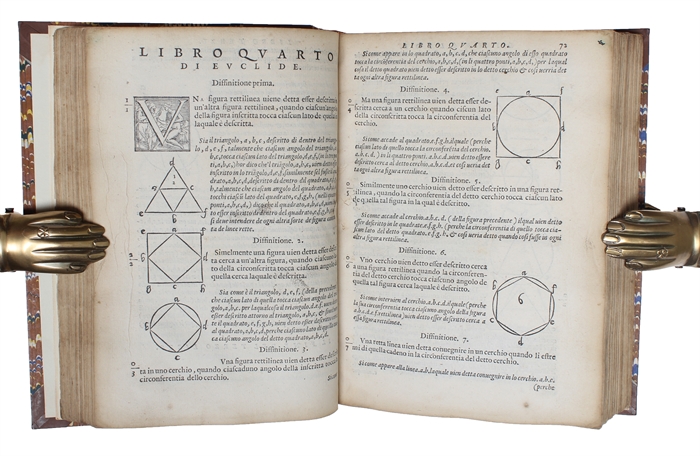 Euclide Megarense Philosopho, solo Introduttore delle Scientie Mathematice. Diligentementee Rassettato, et alla integrità ridotto, per il degno professore di tal Scientie Nicolo Tartalea Brisciano (Nicolo Tartaglia). Secondo le due Tradottioni. Con una...