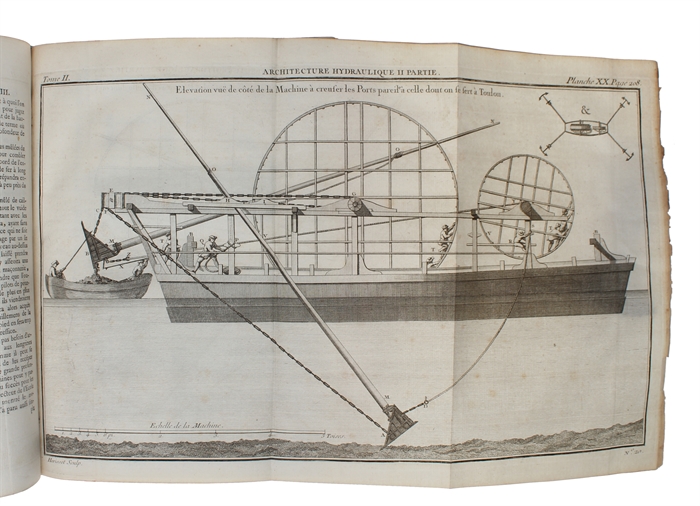 Architecture Hydraulique, ou L'Art de conduire, d'elever, et de menager les Eaux pour les differents Besoins de la Vie. 2 Vols. in 4 Parts. (Vol. I:1-2 - Vol. II:1-2).