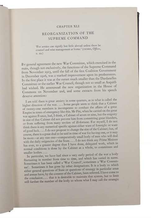 The Supreme Command 1914-1918; The Supreme Control at the Paris Peace Conference 1919 . 2 vols. + supplement.