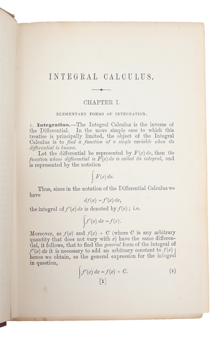 An Elementary Treatise on the Differential Calculus, containing Aplications to Plane Curves and Surfaces, and also a Chapter on the Calculus of Variations with numerous Examples. 7th edition.