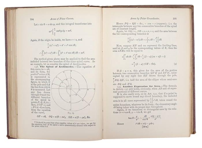 An Elementary Treatise on the Differential Calculus, containing Aplications to Plane Curves and Surfaces, and also a Chapter on the Calculus of Variations with numerous Examples. 7th edition.