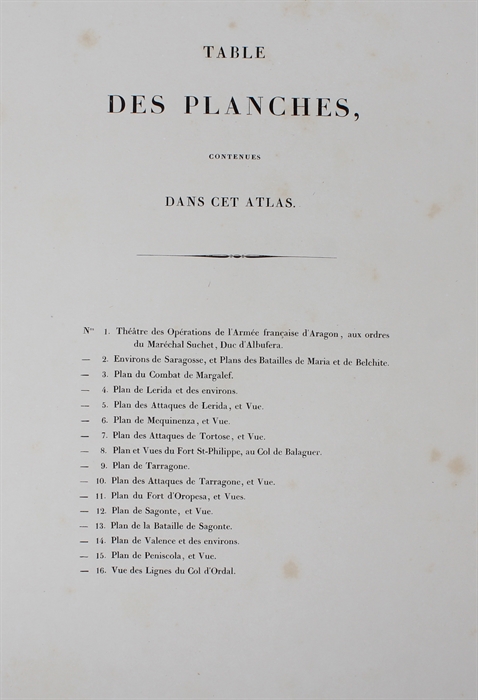 Memoires du Maréchal Suchet, Duc D'Albufera, sur ses Campagnes en Espagne depuis 1808 jusqu'en 1814. Écrits par Lui-Meme. 2 vols. + Atlas. (3 vols).