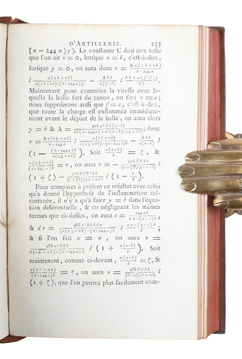Nouveaux Principes D'Artillerie..., commentés par Leonard Euler, traduits de L'Allemand, avec Notes, Par M. Lombard.