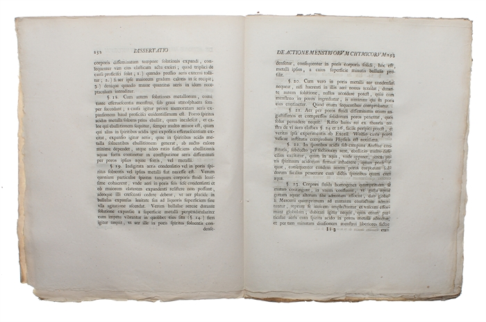 Dissertatio de Actione Menstruorum Chymicorum in Genere. (Considerations of the Action of chemical Solvents).