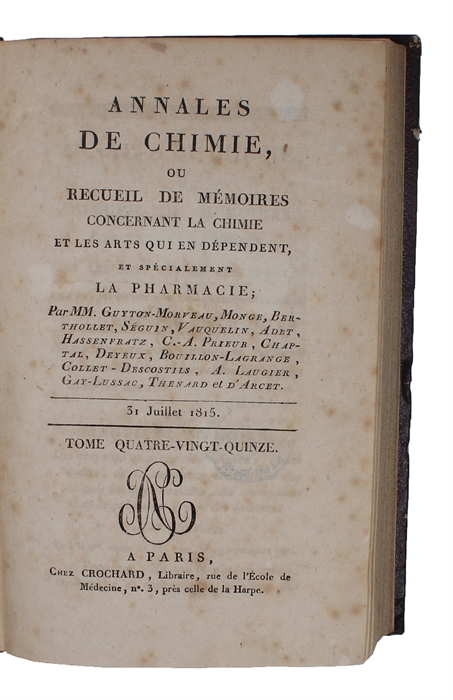 Ueber die Diffraction des Lichts. (Mèmoires de l'acad. roy. des Scences etc. T. V. p. 339). (+) Auszug aus einer Abhandlung über die Reflexion des Lichts. (Ann. de chim. et de phys. T. XV p.379).