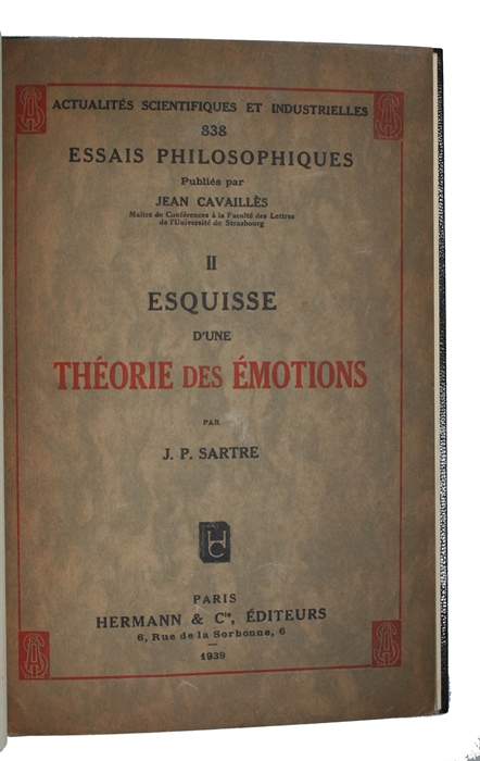 Esquisse d'une Théorie des Émotions.