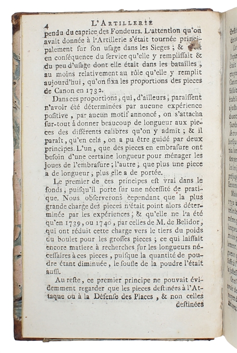 L'Artillerie Nouvelle, ou Examen des Changements faits dans l'Artillerie depuis 1765. Par M.*** ci-devant Lieutnant au Corps Royal d'Artillerie.