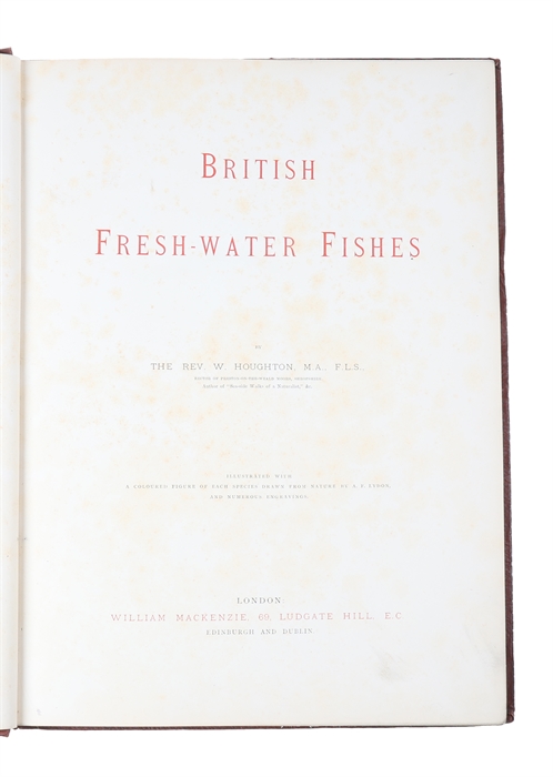 British Fresh-Water Fishes. Illustrated with a coloured Figure of each Species drawn from Nature by A.F. Lydon and numerous Engravings. (Division I-II, all).