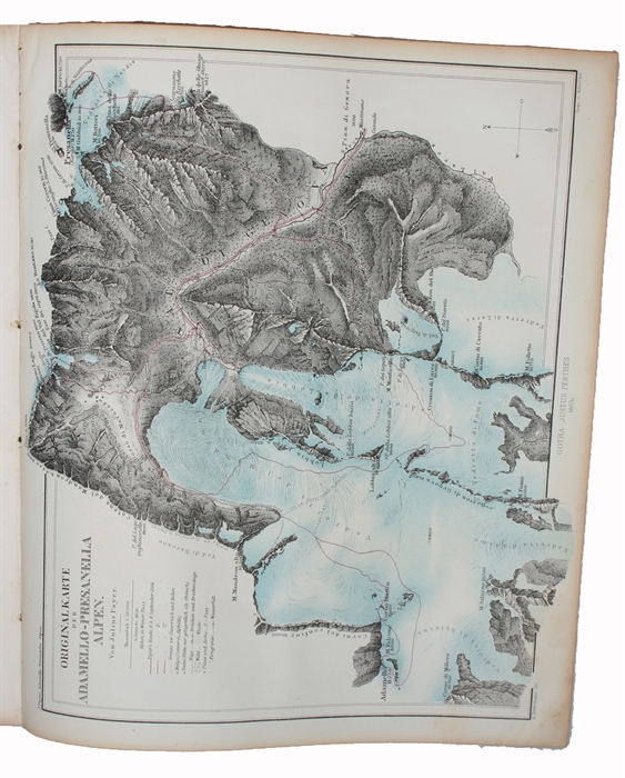 Die Adamello-Presanella-Alpen nach den Forschungen und Aufnahmen. Mit einer Original-Karte, einer Ansicht in Farbendruck und 6 chemitypirten Profilen u.s.w.