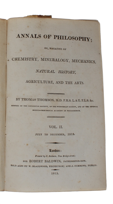 Experiments on the Nature of Azote, of Hydrogen, and of Ammonia, and upon the Degrees of Oxidation of which Azote is susceptible. (+) Essay on the Cause of Chemical Proportions, and on some Circumstances relating to them: together with a short and eas...