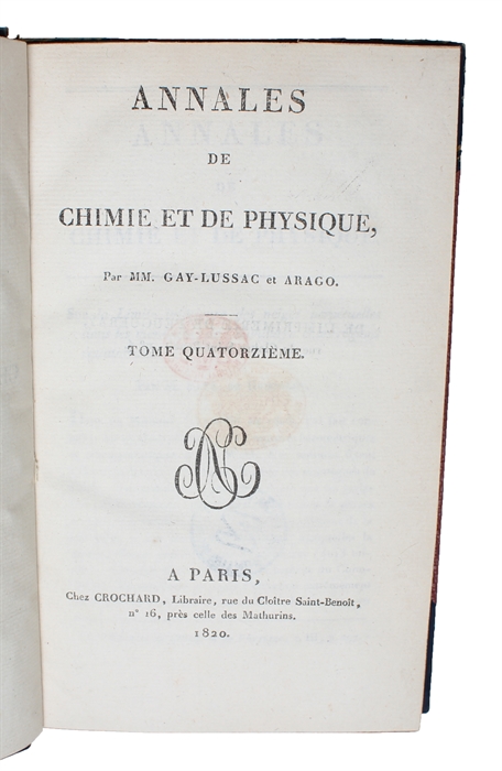 Experimenta circa Effectum, etc. Expériences sur l'effet du conflict électrique sur l'aiguille animantée.