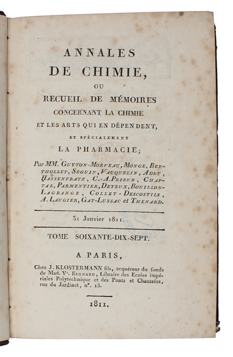 Mémoire sur l'état actuel de la distillation du vin en France, et sur les moyens d'améliorer la distillation des liqueurs vineuses de tous le pays. (+) Suite  du Mémoire...