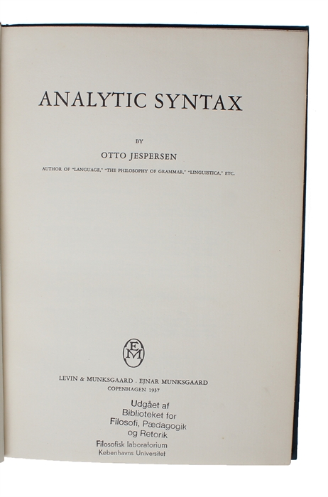 Analytic Syntax.