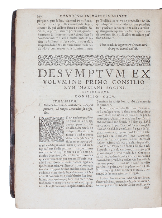 De monetis et re numaria libri duo. Quorum primus artem cudendae monetae, secundus vero quaestionum monetariarum decisiones continet.