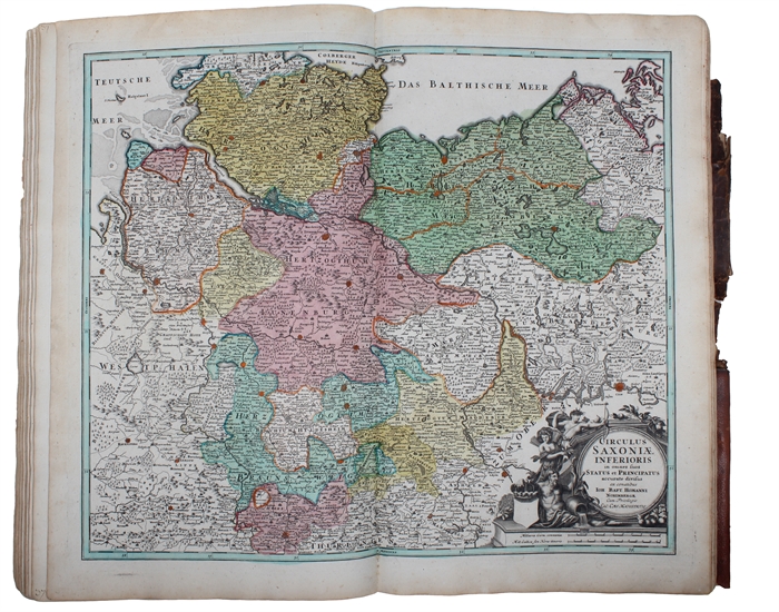 Atlas Minor L. Selectorum Tabularum Homanni. Kleiner Atlas von Fünffzig Auserlesenen Homanns=Land=Karten, Nach Anleitung der neuesten Erd=Beschreibere, verbessert und eingerichtet...(= Printed title) - (Engraved title:) Atlas Novus Terrarum Orbis Impe...