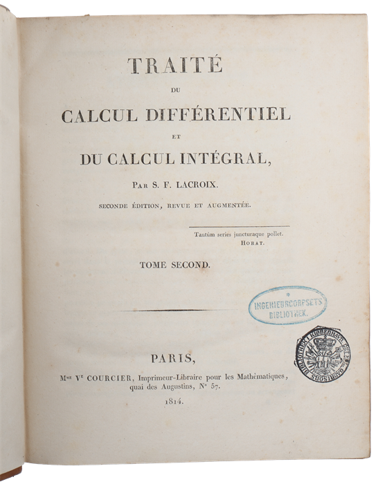 Traité du Calcul Différentiel et du Calcul Intégral. Seconde Édition, revue et augmentée. 3 Vols.