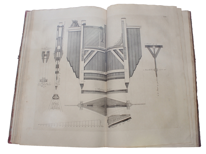 Theatrum Machinarum universale; of Keurige Verzameling van verscheide grote en zeer fraaie Waterwerken, Schutsluizen, Waterkeringen, Ophaal- en Draaibruggen. met hare Gronden, Opstallen en Doorgesnedens; Als: de grote Sluys te Muyden.... etc. etc. I-...