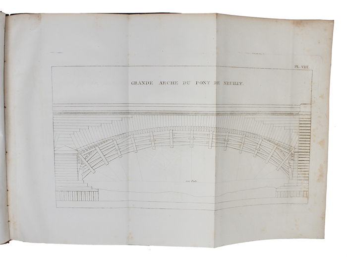 La Science de L'Ingénieur, divisée en trois Parties ou l'on traite des Chemins, des Ponts, des Canaux et des Aqueducs. Revue et augmentée par un Ingenieur du Corps royal des Ponts et Chaussées. 2 Vols. + Atlas de la Science de L'Ingénieur.