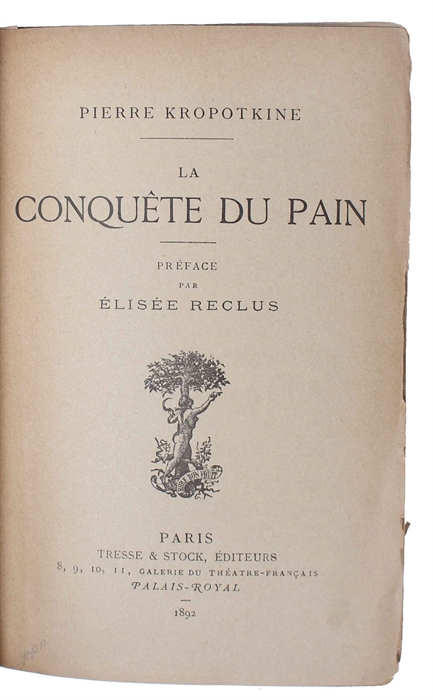 La conquête du pain. Préface par Élisée Reclus.