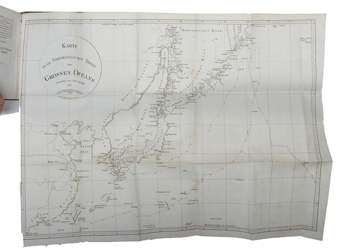 Reise um die Welt in den Jahren 1803, 1804, 1805 und 1806 auf Befehl Seiner Kaiserl. Majestät Alexanders des Ersten auf die Schiffen Nadeshda und Newa unter den Commando... von... A.J. von Krusenstern. 1.-2. Theil (in 3) [Langsdorff:] Nachricht über di...