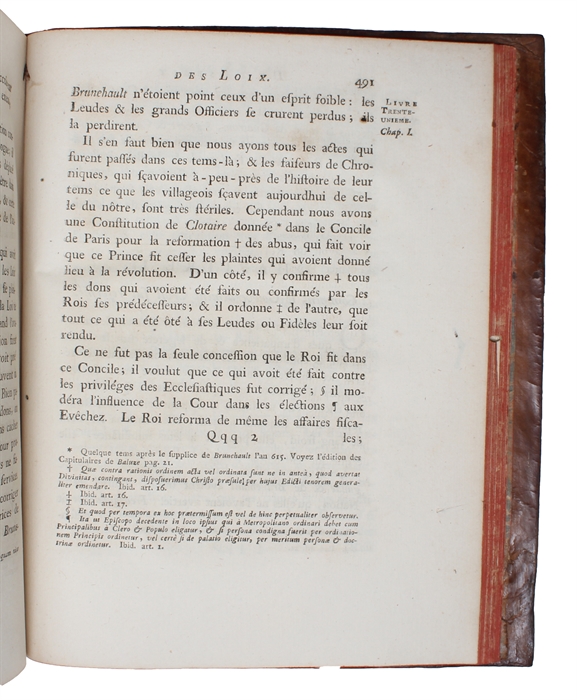 De l'Esprit de Loix. Ou du rapport que les Loix doivent avoir avec la Constitution de chaque Gouvernement, les Moeurs, le Climat, la Religion, le Commerce, &c. à quoi l'Auteur a ajouté Des recherches nouvelles sur les Loix Romaines touchant les Succ...