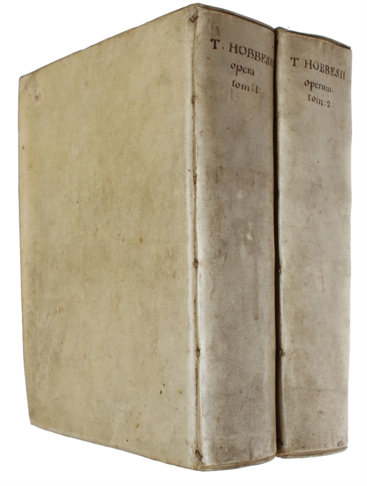 Opera Philosophica, Quae Latinè scripsit, Omnia. Antè quidem per partes, nunc autem, post cognitas omnium Objectiones, conjunctim & accuratiùs Edita. [8 parts]. [Including "leviathan" for the first time in Latin].