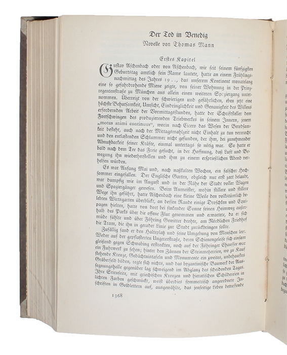 Der Tod in Venedig. Novelle. [In: Die Neue Rundschau. XXIIIter Jahrgang der freien Bühne].