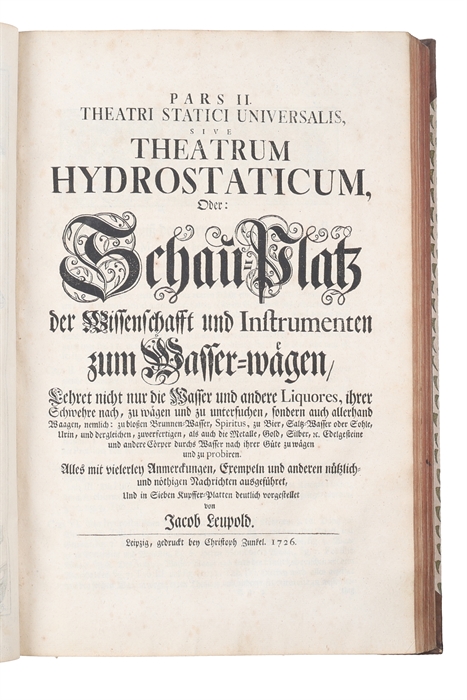 Theatrum Machinarum Generale. Schau=Platz des Grundes Mechanischer Wissenschaften...   Alles mit viel nütlichen Anmerkungen und besonderen neuen Inventionibus und Machinen vermehret, und mit vielen Figuren deutlich vor Augen gestellet... Bd. 1-9 (von 10)