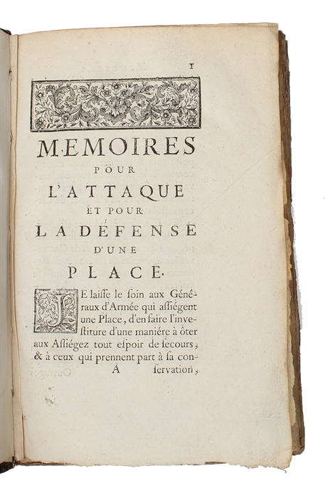 Memoires pour L'Attaque, et Defense d'une place. nouvelle Edition, corrigée & augmentée de la relation du siege de la Ville D'Ath. Et des Memoires de M. de Vauban,.. (3 parts).