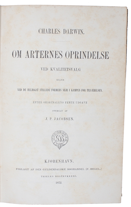 Om Arternes Oprindelse ved Kvalitetsvalg (Danish) + Arternes Oprindelse gjennem naturligt Udvalg (Norwegian) + Om Arternas Uppkomst genom naturligt Urval (Swedish).