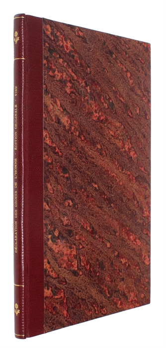 Déclaration des droits de l'Homme, et articles de Constitution présentés au roi, avec sa réponse du 5 Octobre soir. [Extrait des procês-verbaux de l'Assemblée Nationale, Des 20, 21, 22, 23, 24, 26 Aout & premier Octobre 1789. Déclaration des droit...