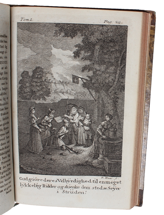 Den Sindrige Herremands Don Quixote af Mancha, Levnet og Bedrifter. Oversat, efter det i Amsterdam og Leipzig 1755, udgivne Spanske Oplag, af Charlotte Dorothea Biehl. 1.-4. Tome.