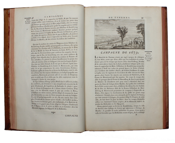 Histoire des quatre dernieres Campagnes du Marechal de Turenne. En 1672,1673,1674 & 1675. Enrichie de Cartes et de Plans Topographiques... Only Textvolume.