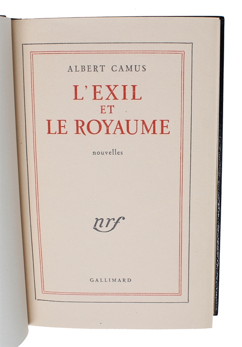 L'Exil et le Royaume. nouvelles. 