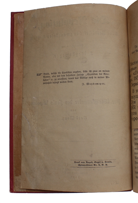 Der 18the Brumaire des Louis Napoleon [in: Die Revolution, eine Zeitschrift in zwanglosen Heften. Herausgegeben von J. Weydemeyer. Erstes Heft].