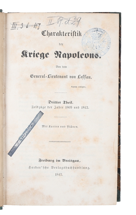 Charakteristik des Kriege Napoleons. 3 Theile. (3 Bde.).
