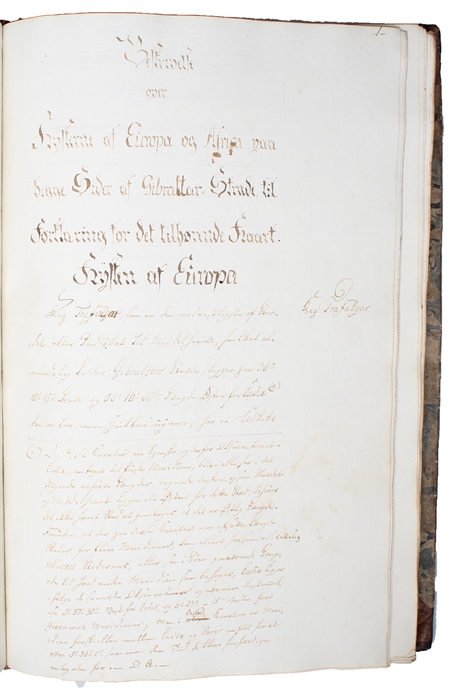 Beskrivelse over den Spanske Kyst i Middelhavet og den Deel af Kysten af Afrika beliggende lige overfor til Oplysning og Brug ved de derover efter den Kongelige Befaling i Spanien [i.e. English: "Description of the Spanish Mediterranean coast and the...