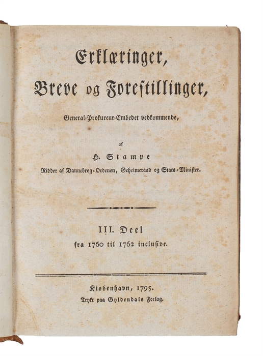 Erklæringer, Breve og Forestillinger, General=Prokureur=Embedet vedkommende. 1.-6. Deel (kpl.).