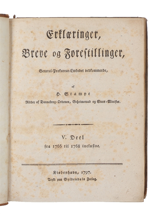 Erklæringer, Breve og Forestillinger, General=Prokureur=Embedet vedkommende. 1.-6. Deel (kpl.).
