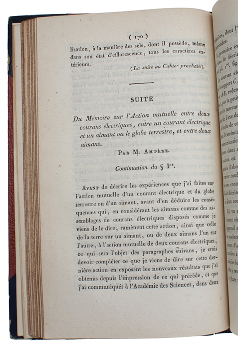 Mémoire présenté á l'Académie Royale des Sciences, le 2 octobre 1820, où se trouve compris le résumé de ce qui avait été lu á la même Académie les 18 et 25 septembre 1820, sur les effets des courans électriques. [AND] Suite du Mémoire sur l'Action m...