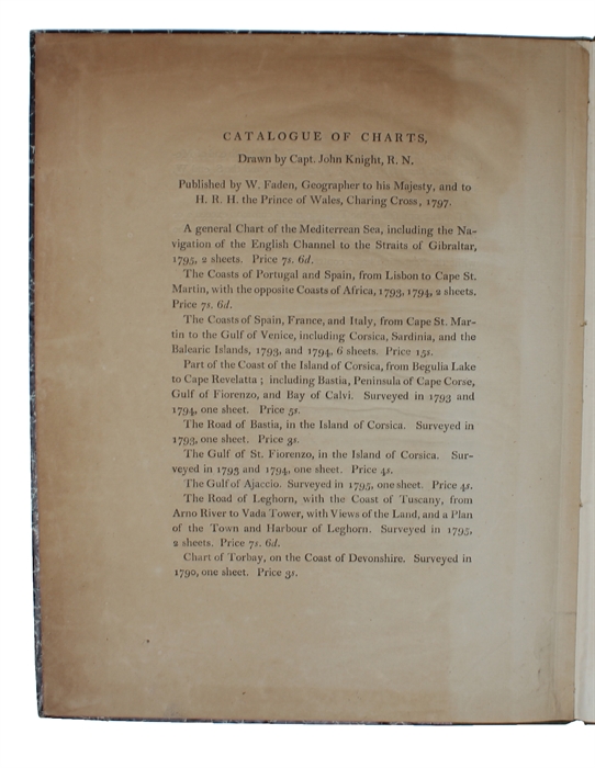 Sailing Directions for the Road of Leghorn. 1796.