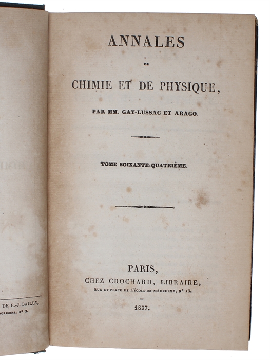 Sur la Formation de l'Huile d'Amandes amères. (+) Emploi d'un nouveau Médicament en place des Waux distillées du Laurier-Cerise ou d'Amandes amères, proposé par.. F. Woehler et J. Liebig.