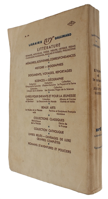 L'être et le néant. Essai d'ontologie phénoménologique.